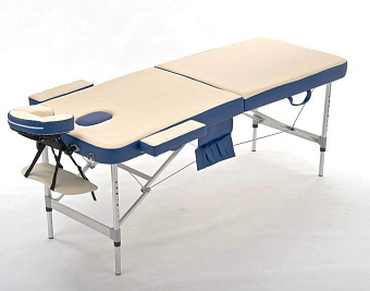 Стол массажный переносной алюм. крем-син/мк