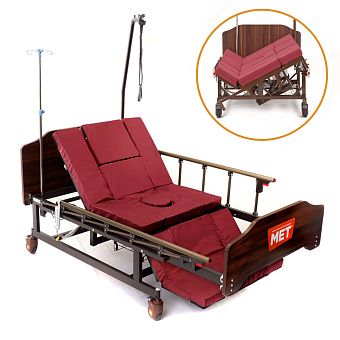 Кровать функциональная медицинская электрическая с полным переворотом, с туалетом