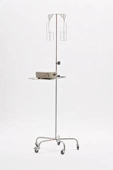Штатив из нерж стали со столиком для инфузоматов