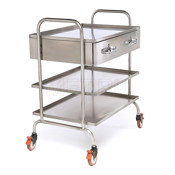 МЕТ SIY-120 Столик манипуляционный медицинский, нержавейка MET