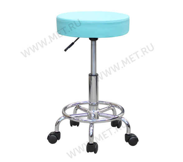 НС8004 Табурет лабораторный с круглым сиденьем и кольцом для ног, цвет - светло-синий от производителя