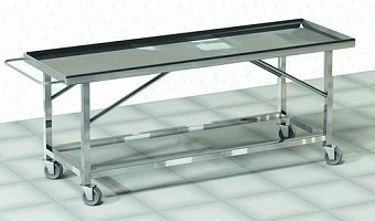 Каталка для паталогоанатомических отделений из нержавеющей стали