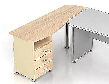 МЕТ Modern К25.18 Тумба (правая) с 3 ящиками и топом, расширенным на рифлёную алюминиевую опору от производителя