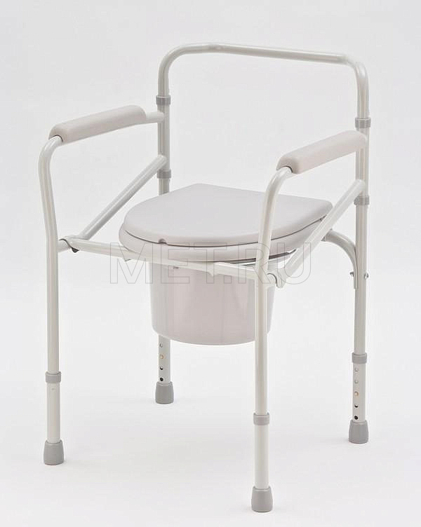 Н023В Кресло-туалет с жесткой конструкцией рамы и подлокотников