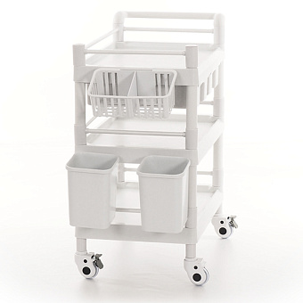 Столик манипуляционный с 3 полками и 2 ящиками