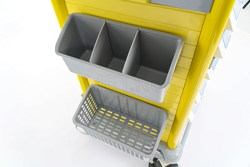 MET PSC-160 Тележка медицинская универсальная желтая  МЕТ