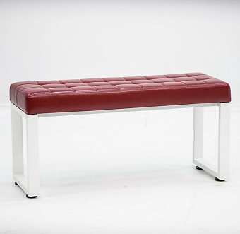 Банкетка 1000 мм (каркас белый / обивка красная)