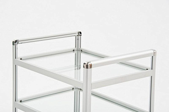 Стол подкатной, полки-стекло