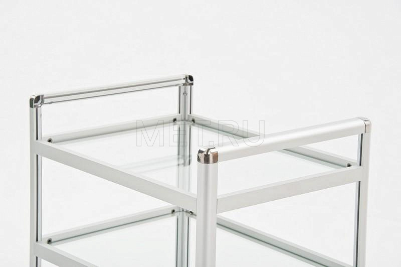 СИЛ.01.00 Стол подкатной, полки-стекло МЕТ