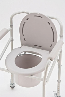 Кресло-туалет с жесткой конструкцией рамы и подлокотников