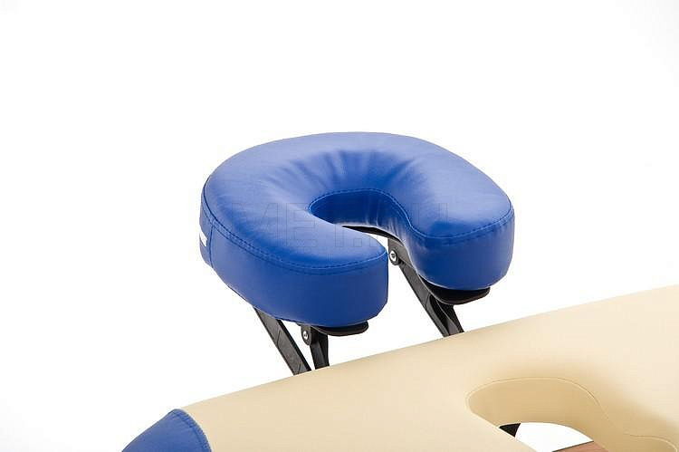 Med-Mos JF-AY 01 Складной массажный стол 2-х секционный деревянный, бежево-синий