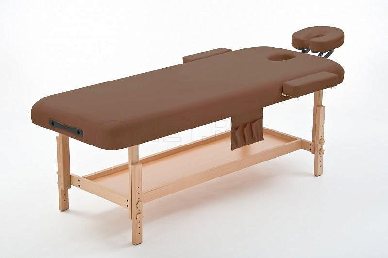 FIX-МТ2 (МСТ-31Л) Мягкий массажный стационарный стол с рамой из бука, коричневый