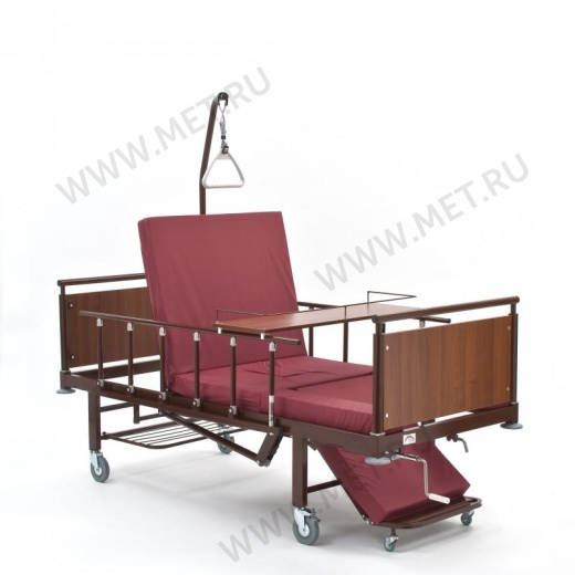 КМФ 942 кардио Кровать кресло  для лежачих больных  с туалетом и столиком, складные ограждения от производителя