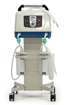 Хирургический аспиратор (отсасыватель) стационарного типа с педалью и двумя емкостями