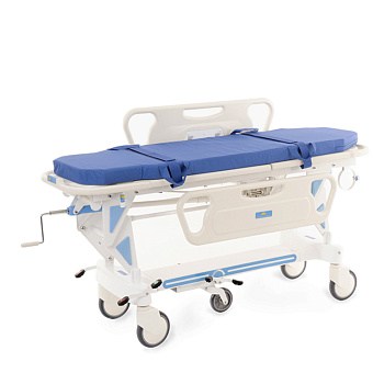 Тележка-каталка для перевозки больных с   регулировкой высоты, КОЛЕСА 200мм, МАТРАС 80мм