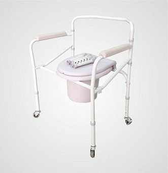 Кресло-туалет с жесткой конструкцией рамы и подлокотников