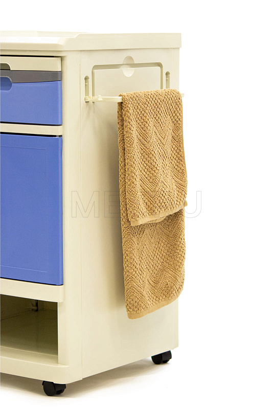 МЕТ TL-230 Тумба прикроватная пластиковая с выдвижным столиком, на колесах, цвет синий