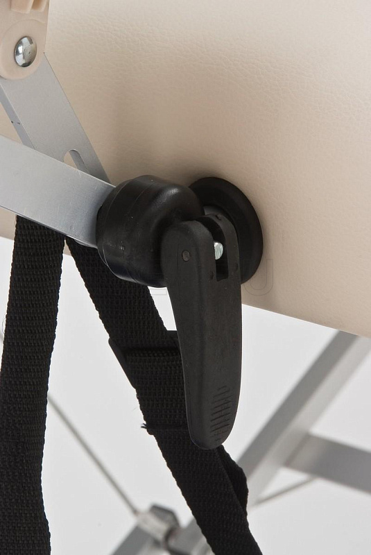 Med-Mos JFAL01 Стол массажный переносной трёхсекционный алюминиевый, бежево-синий МЕТ