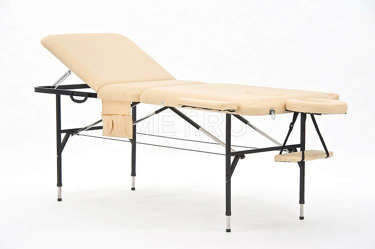Складной массажный стол JFST02 JFST02 Раскладной трёхсекционный массажный стол на стальном каркасе, бежевый от производителя