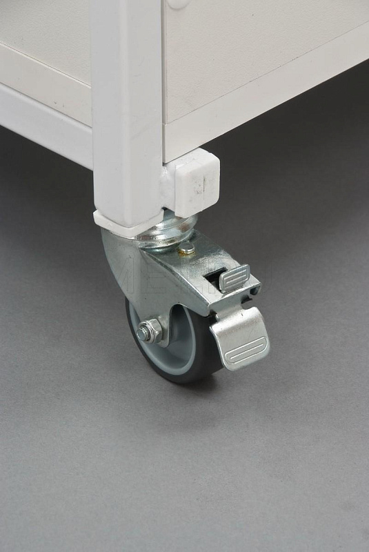 Ст-10д Процедурный передвижной столик из cтального профиля, полки ЛДСП МЕТ