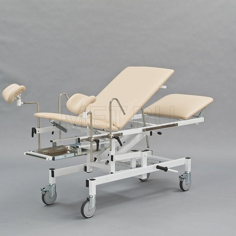 КСМПУ-07г (опоры Геппеля, подлок., поддон в компл.) Стол перевязочно/массажный на гидроприводе (бежевый)