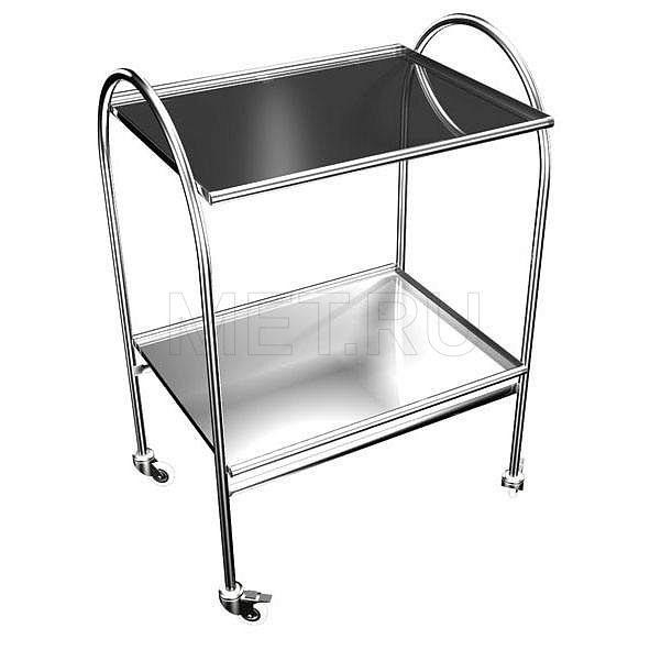 СИ.(НС)мп Инструментальный столик со стеклянной и металлической полками