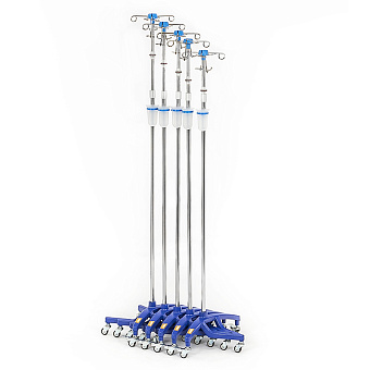 ШТАБЕЛИРУЕМАЯ инфузионная стойка-штатив комбинированная два крючка+два держателя флакона