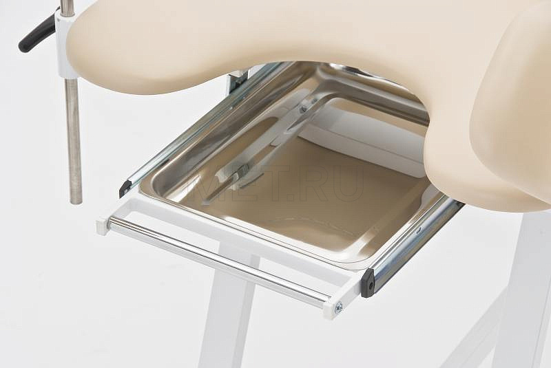 КСГ-01 Кресло гинекологическое с улучшенным шитьем и мягкими опорами, направляющие нерж.сталь MET