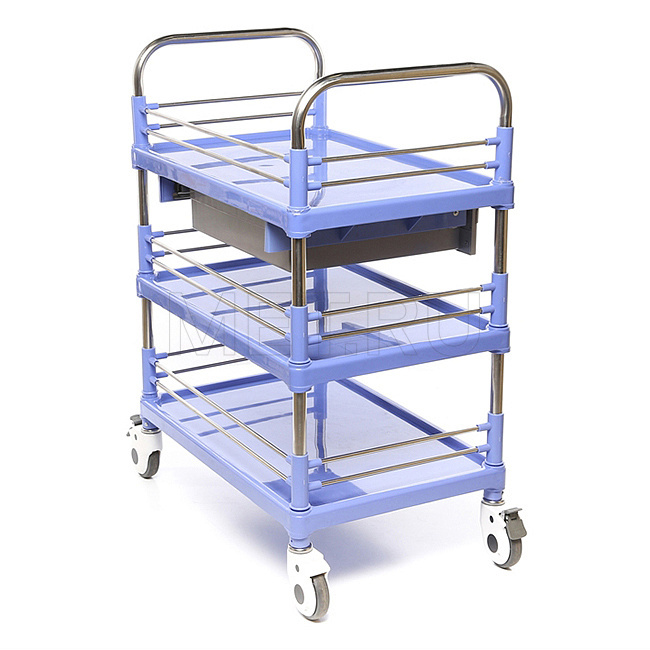 МЕТ ТP-350 Стол манипуляционный трёхполочный  с выдвижным ящиком от производителя