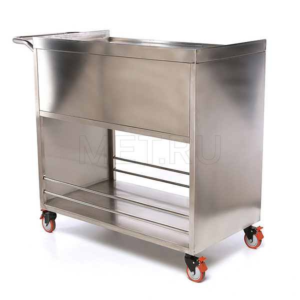 МЕТ BLQ 013 Стол анестезиолога с четырьмя ящиками и нишей, столешница закаленное стекло МЕТ