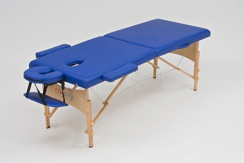 JF-AY01 Массажный стол складной с рамой из бука, синий от производителя