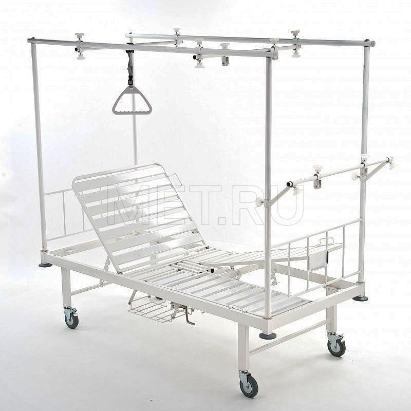 КМФ-942 тракционная Кровать с раздельными ножными секциями, тр. рамой и туалетом MET