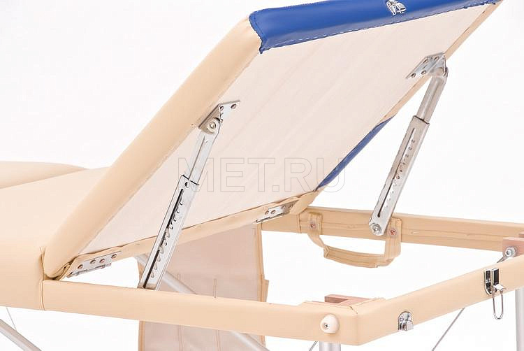JF AL01А Складной трёхсекционный алюминиевый массажный стол, бежево-синий от производителя