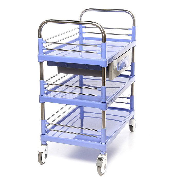 МЕТ ТP-350 Стол манипуляционный трёхполочный  с выдвижным ящиком МЕТ