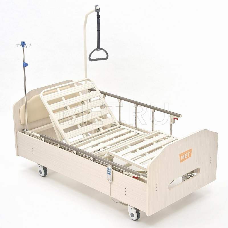 MET ARCTIC Кровать функциональная медицинская с низким ЛДСП-основанием цвета Выбеленный дуб MET