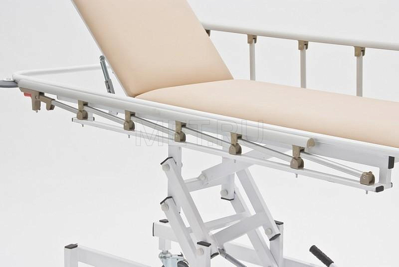 КСМ -ТБВП-02 (бежевая) Тележка для перевозки больных  с гидроприводом, рентгенопрозрачная головная секция