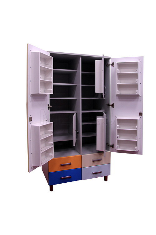  ША.02.01 (850-550-1700) Аптечный шкаф для медикаментов с металлическим трейзером и четырьмя выдвижными ящиками, серия "Бест" от производителя