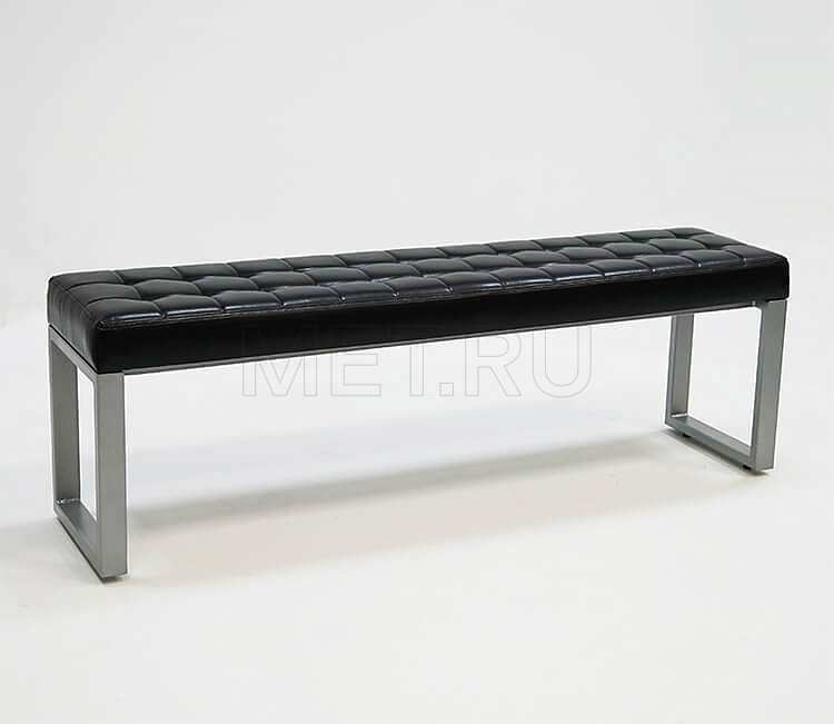 Сканди Банкетка 1500 мм (серебристый металлик / обивка черная)