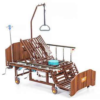 Медицинская кровать для ухода за лежачими больными с переворотом, туалетом (без матраса) — расположение ручек управления слева