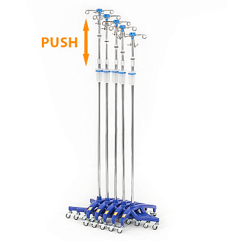 ШТАБЕЛИРУЕМАЯ инфузионная стойка-штатив комбинированная два крючка+два держателя флакона