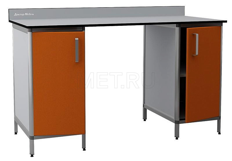 ДМ-2-006-24 Высокий лабораторный стол с двумя двухполочными тумбами от производителя