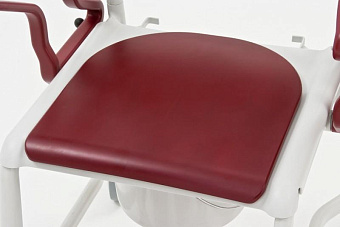 Стул-туалет на колесах усиленный, серый/рубин
