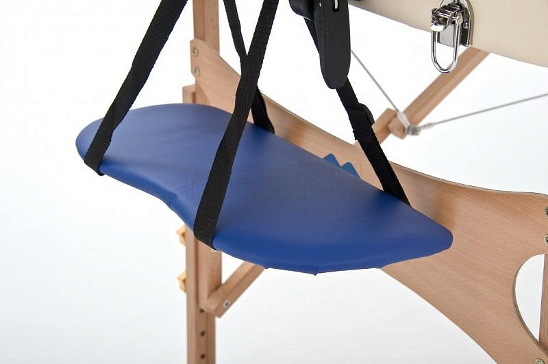 JF-AY01 Стол массажный складной деревянный трёхсекционный, сине-кремовый MET