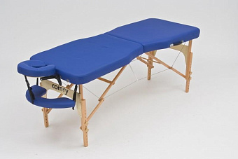 Складной массажный стол с рамой из бука, синий - серия Professional