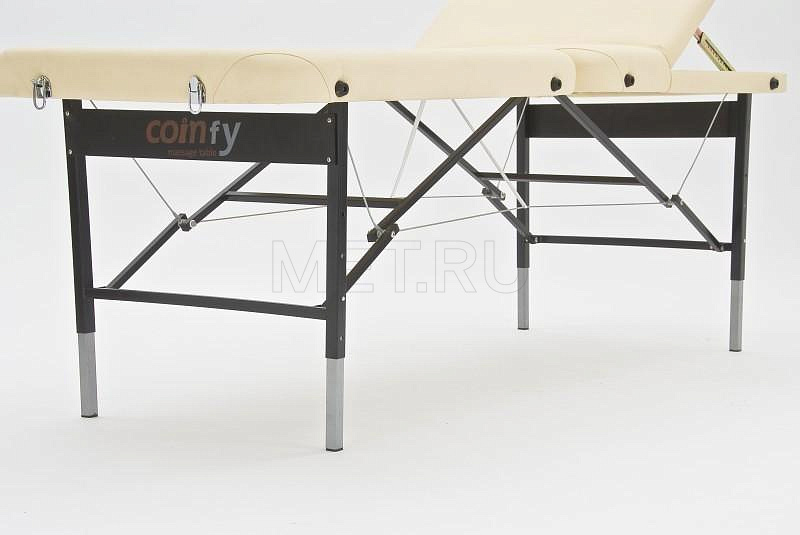 Wendermann Steel 02  (JFST02) Удлиненный до 195 см раскладной массажный стол на стальном каркасе, кремовый МЕТ