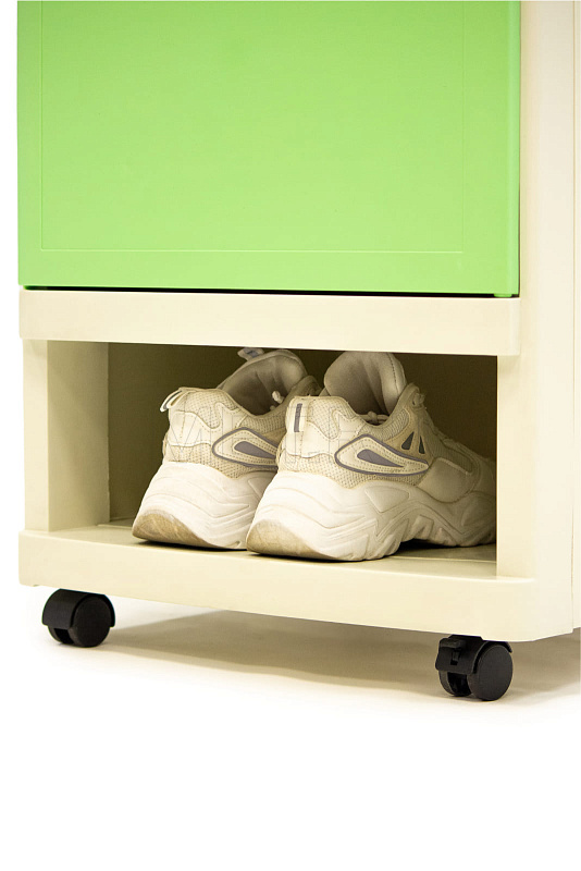 MET TL-230 Тумба прикроватная пластиковая с выдвижным столиком, на колесах, цвет зеленый от производителя