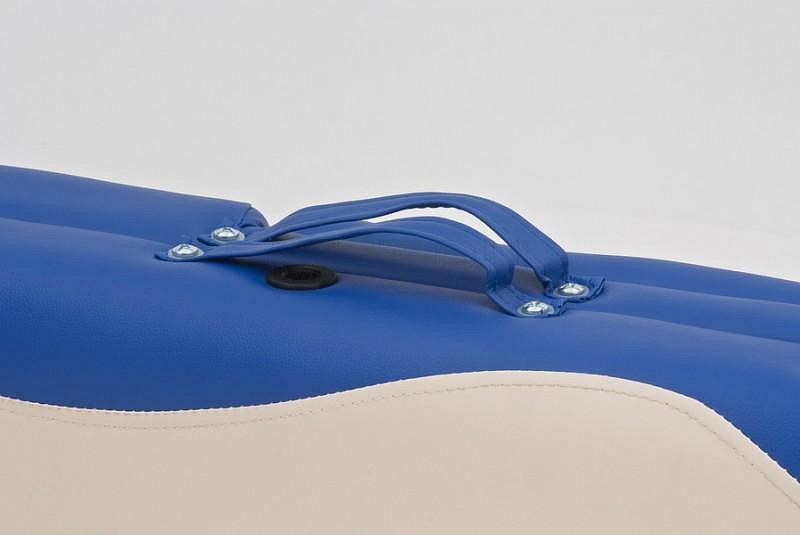 Med-Mos JFAL01 Стол массажный переносной трёхсекционный алюминиевый, бежево-синий MET