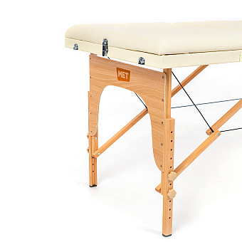 Массажный стол, ДЕРЕВЯННЫЙ 3-х секционный, кремовый