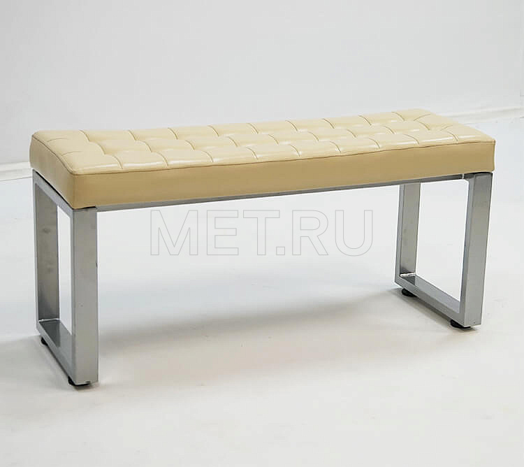 Сканди Банкетка 1000 мм (серебристый металлик / обивка бежевая)