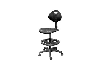 Кресло каркас пластик черный/сиденье полиуретан черный